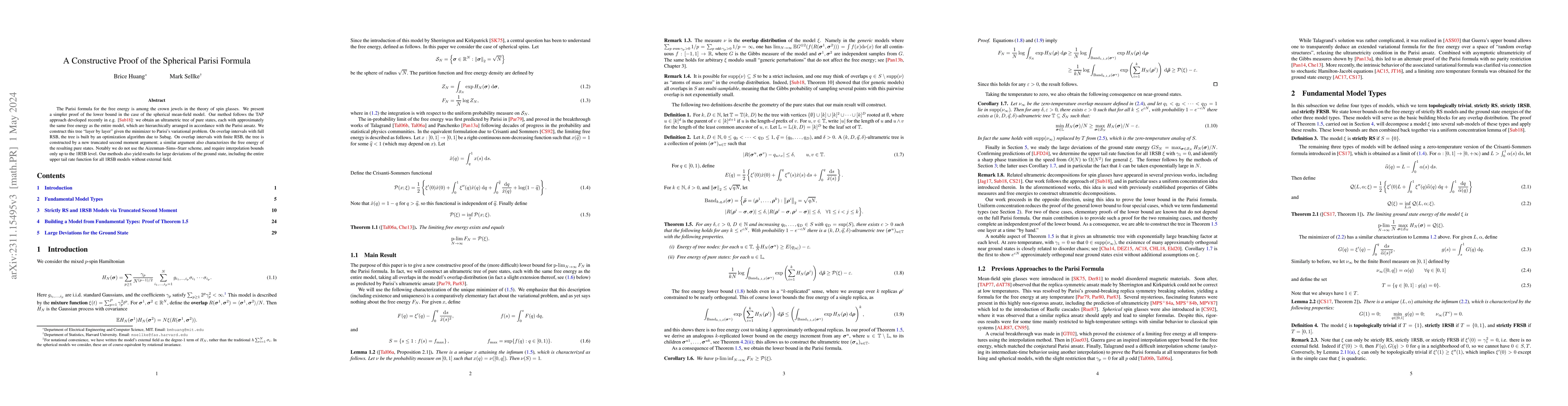 Thumbnail for A Constructive Proof of the Spherical Parisi Formula
