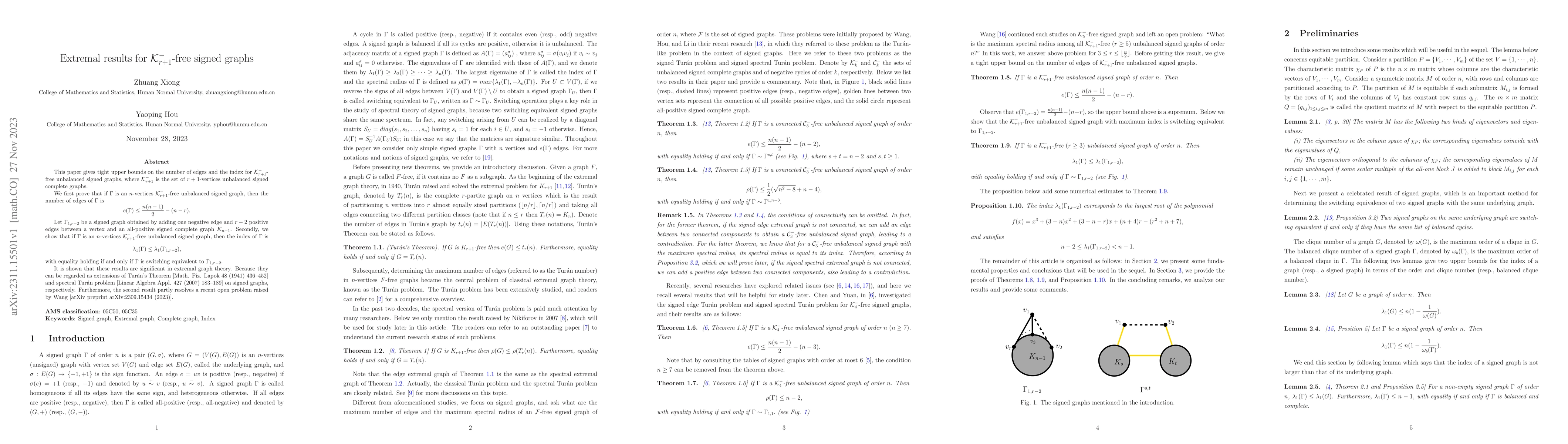 Thumbnail for Extremal results for $\mathcal{K}^-_{r + 1}$-free signed graphs