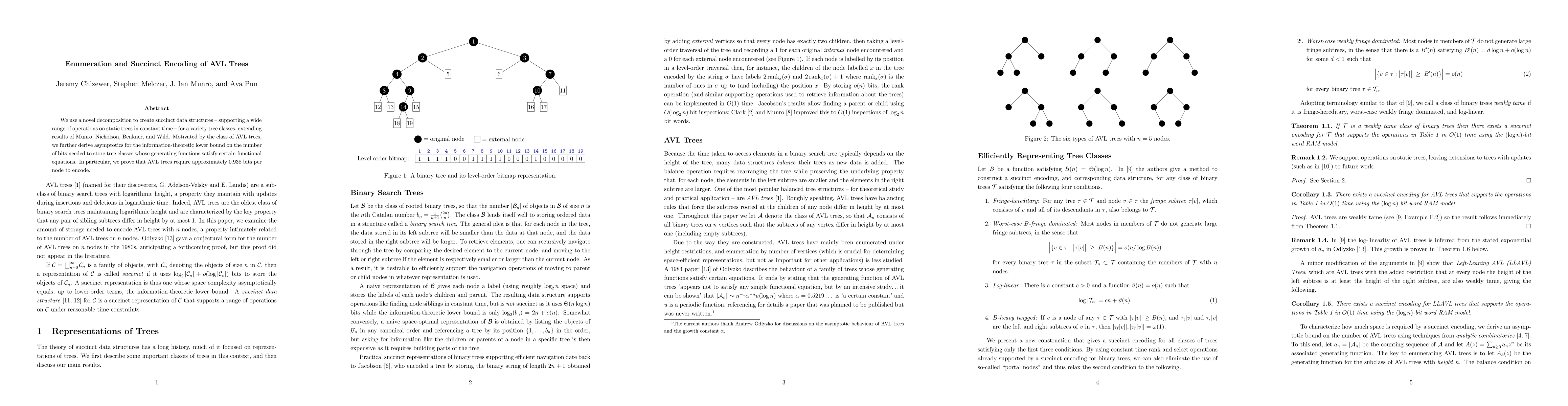 Thumbnail for Enumeration and Succinct Encoding of AVL Trees