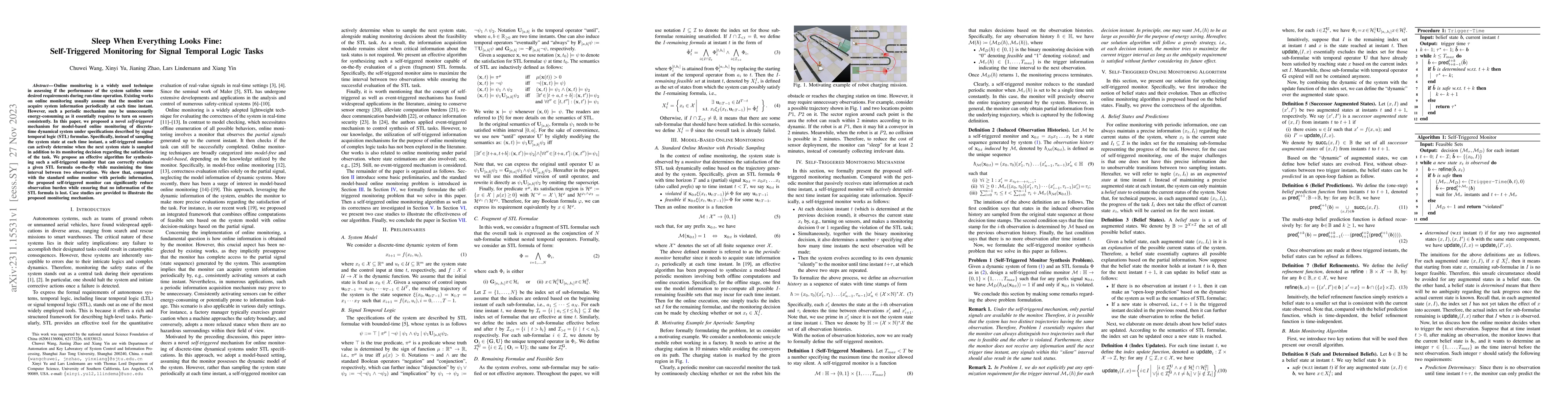 Thumbnail for Sleep When Everything Looks Fine: Self-Triggered Monitoring for Signal
  Temporal Logic Tasks