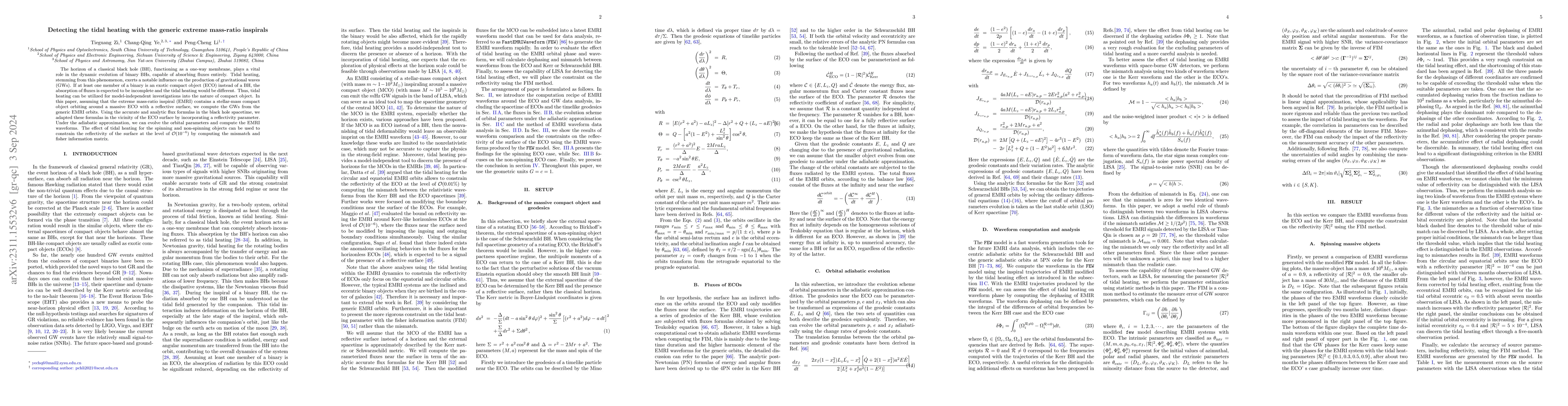 Thumbnail for Detecting the tidal heating with the generic extreme-mass-ratio
  inspirals