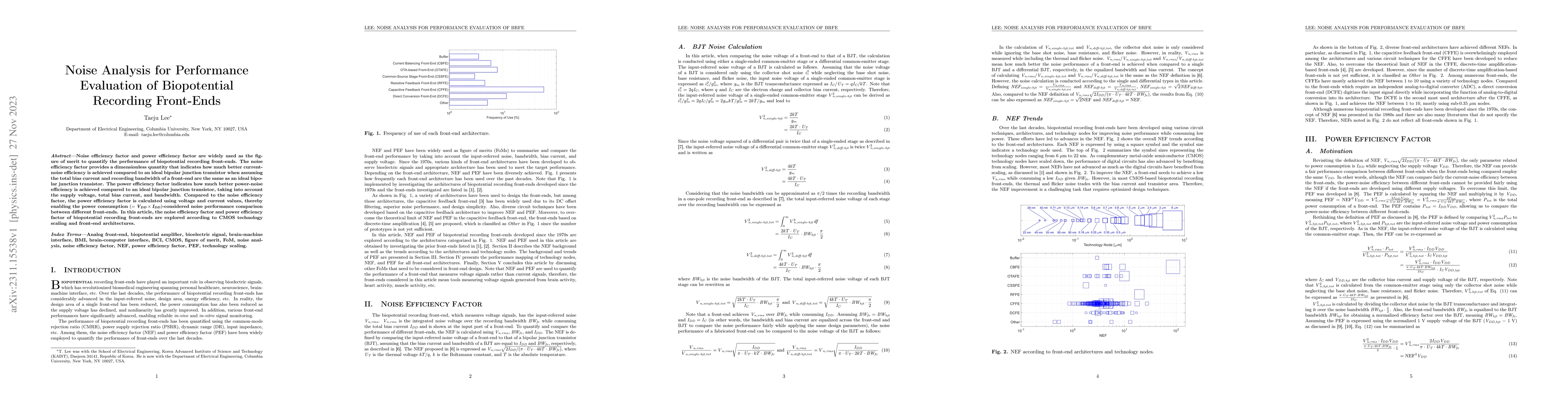 Thumbnail for Noise Analysis for Performance Evaluation of Biopotential Recording
  Front-Ends