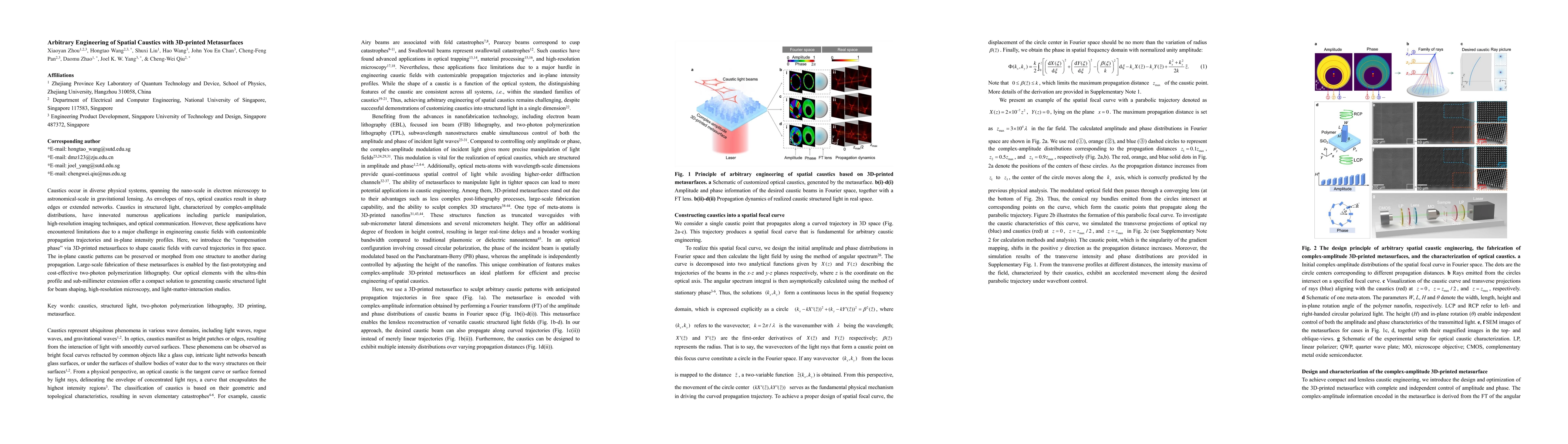 Thumbnail for Arbitrary Engineering of Spatial Caustics with 3D-printed Metasurfaces