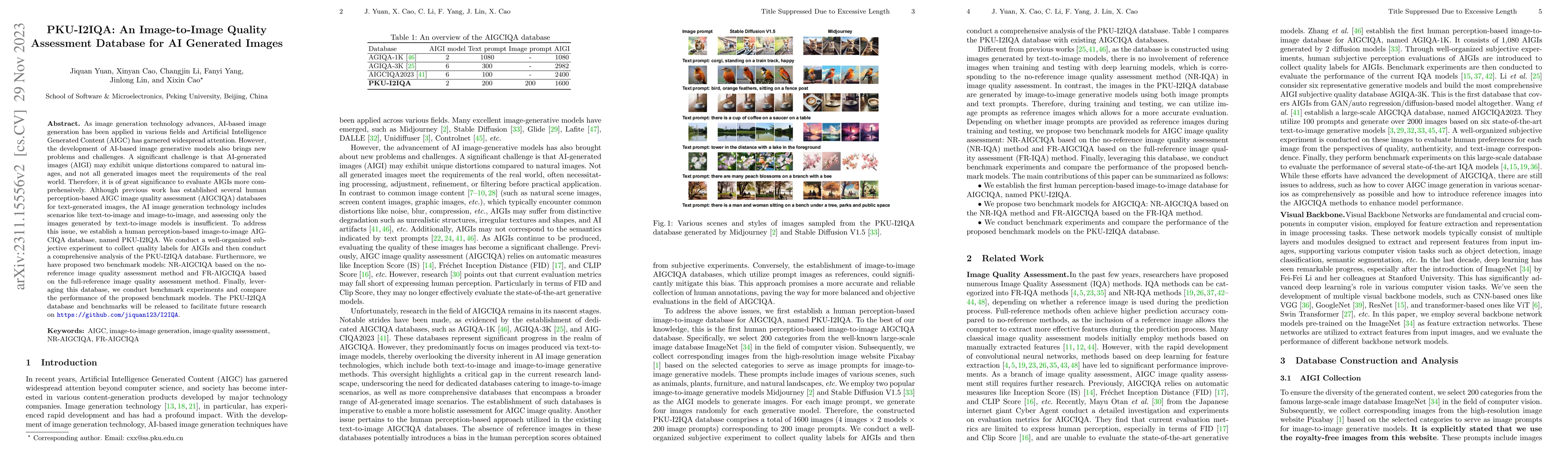 Thumbnail for PKU-I2IQA: An Image-to-Image Quality Assessment Database for AI
  Generated Images