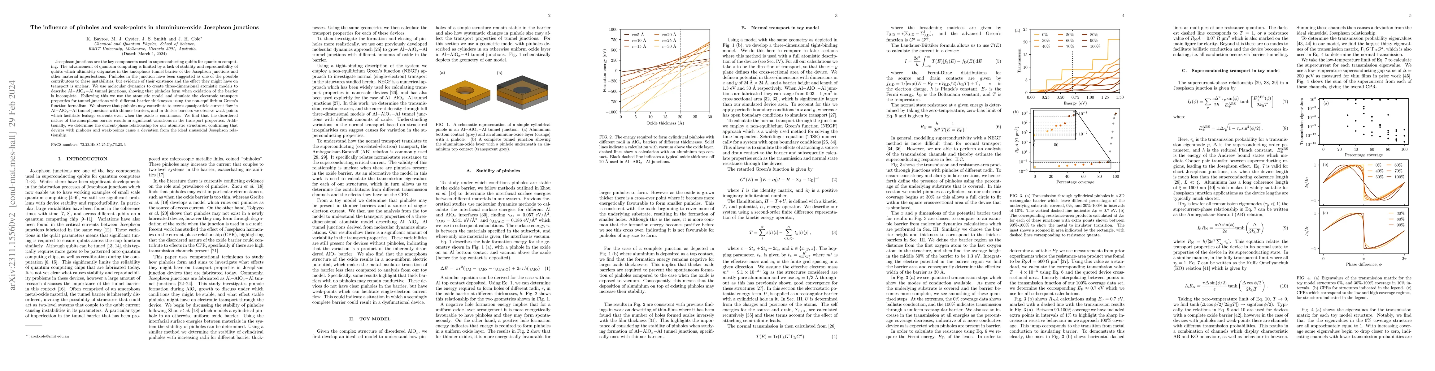 Thumbnail for The influence of pinholes and weak-points in aluminium-oxide Josephson
  junctions