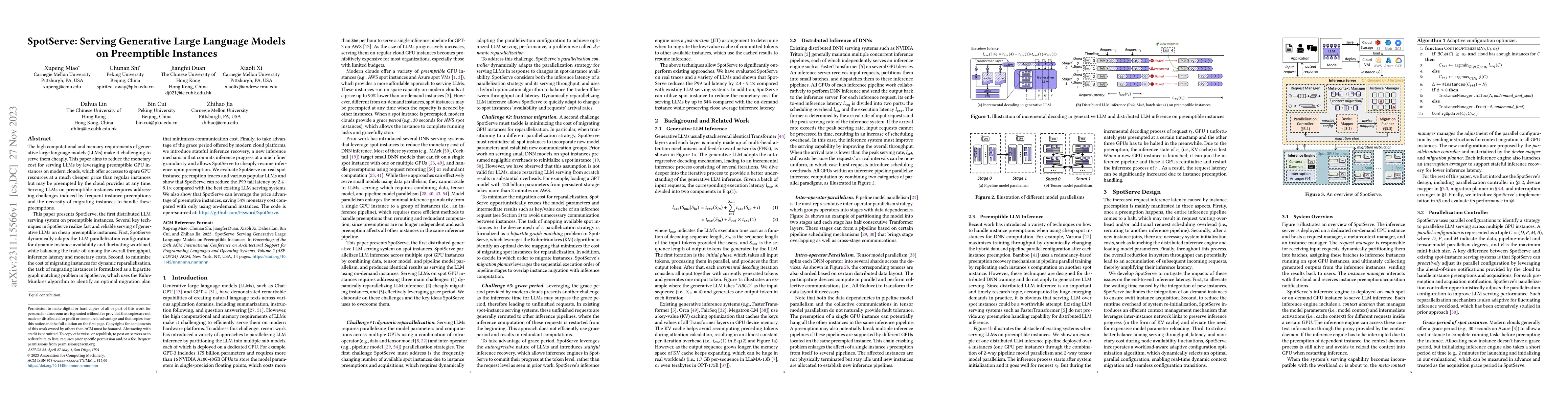 Thumbnail for SpotServe: Serving Generative Large Language Models on Preemptible
  Instances