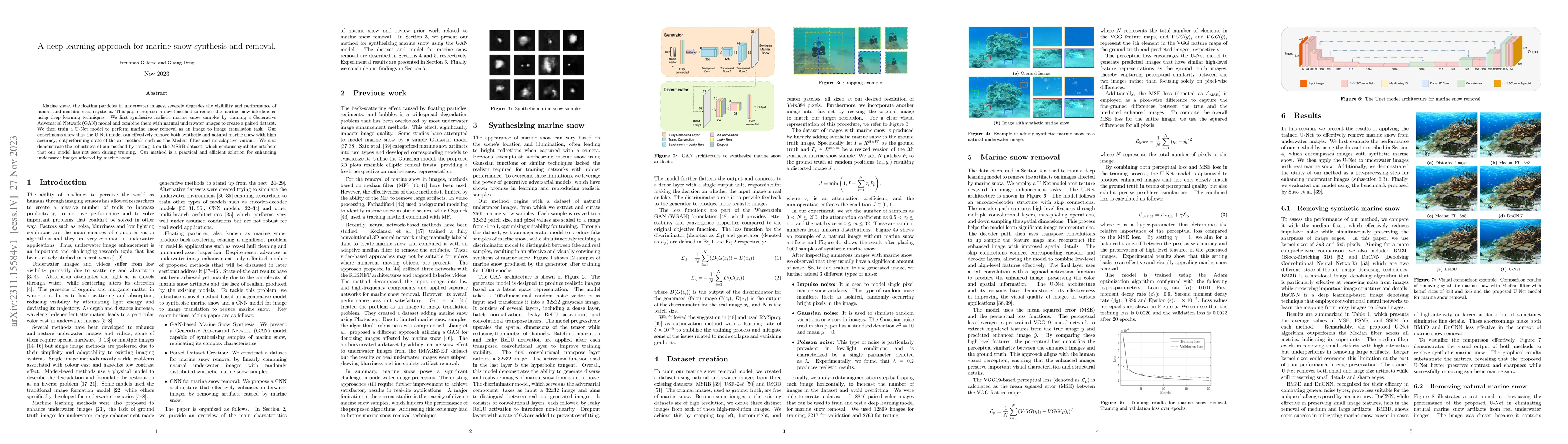 Thumbnail for A deep learning approach for marine snow synthesis and removal