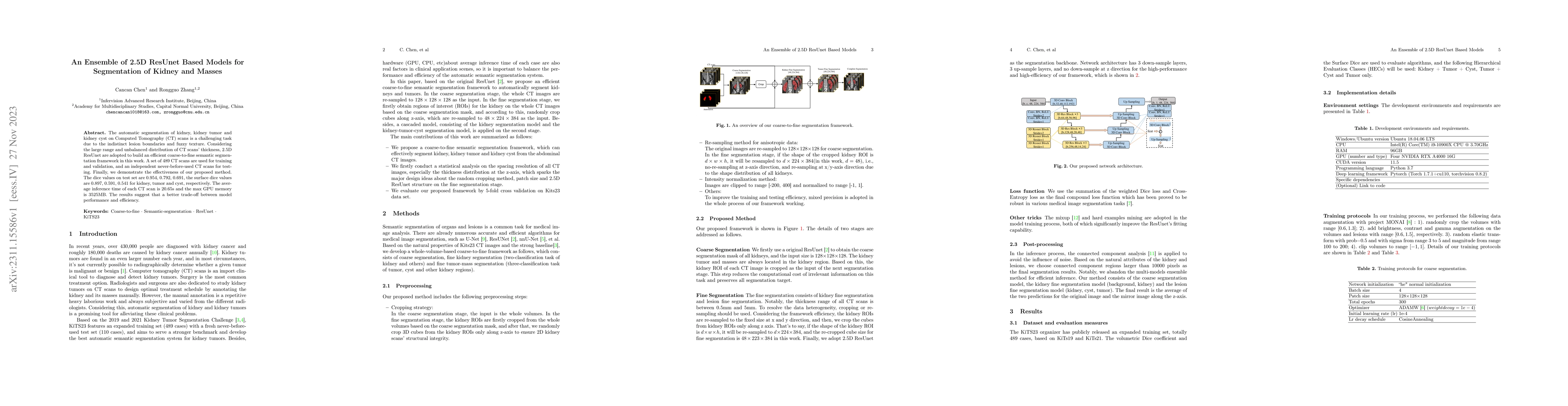 Thumbnail for An Ensemble of 2.5D ResUnet Based Models for Segmentation for Kidney and
  Masses
