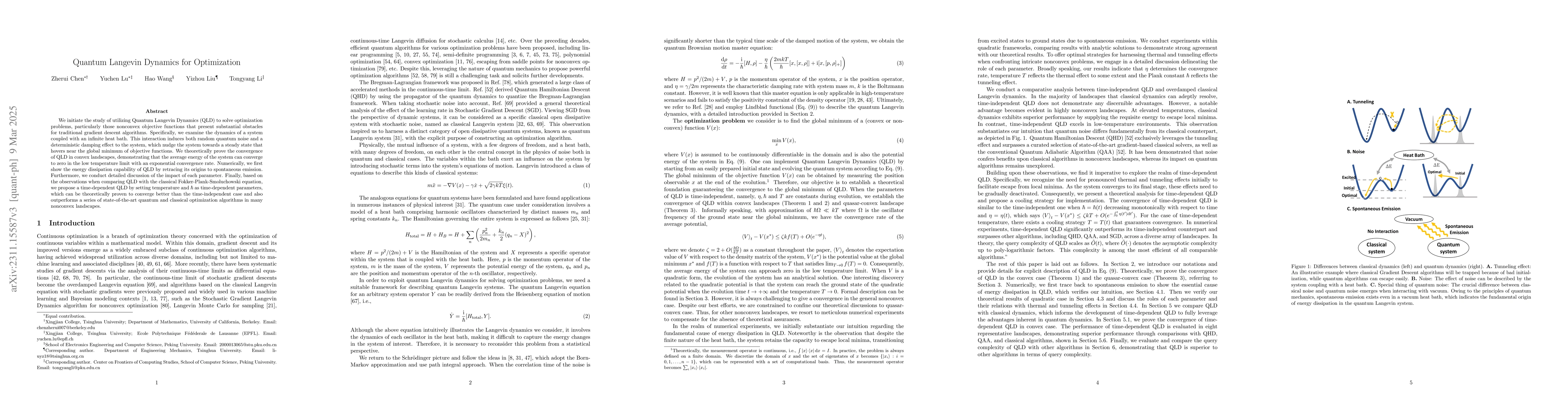 Thumbnail for Quantum Langevin Dynamics for Optimization
