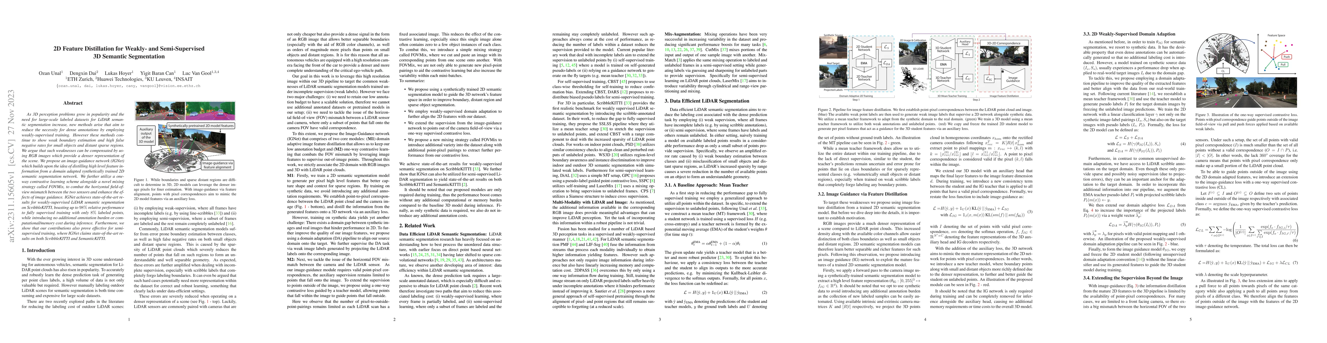 Thumbnail for 2D Feature Distillation for Weakly- and Semi-Supervised 3D Semantic
  Segmentation