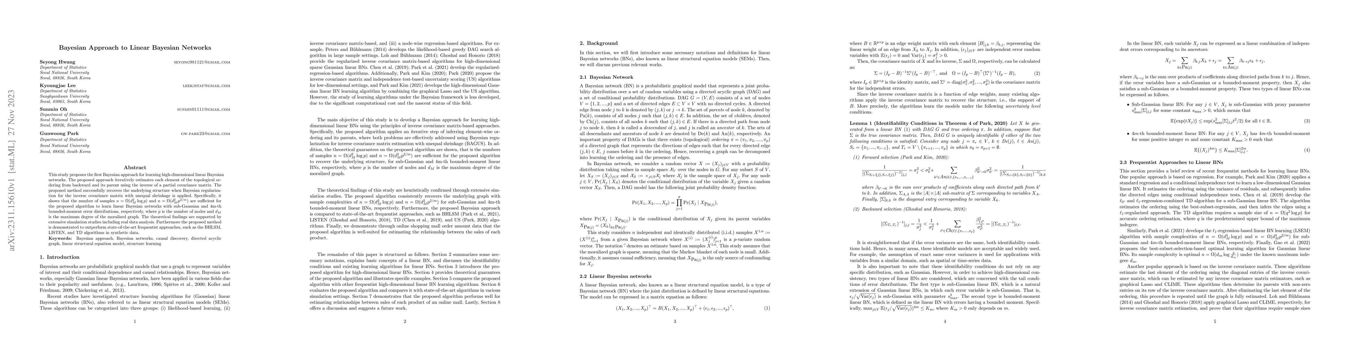 Thumbnail for Bayesian Approach to Linear Bayesian Networks