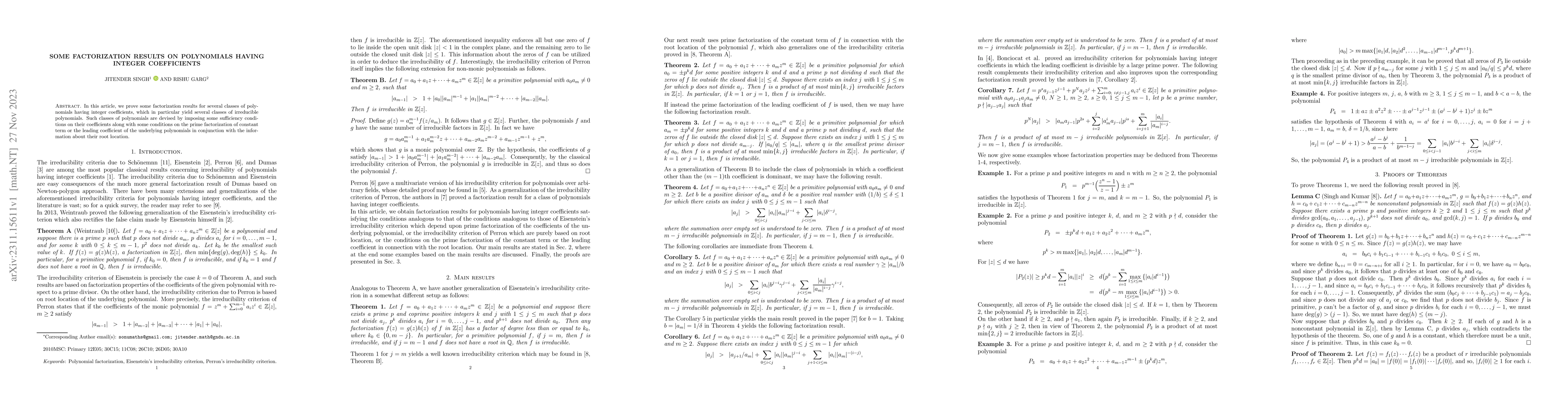 Thumbnail for Some factorization results on polynomials having integer coefficients