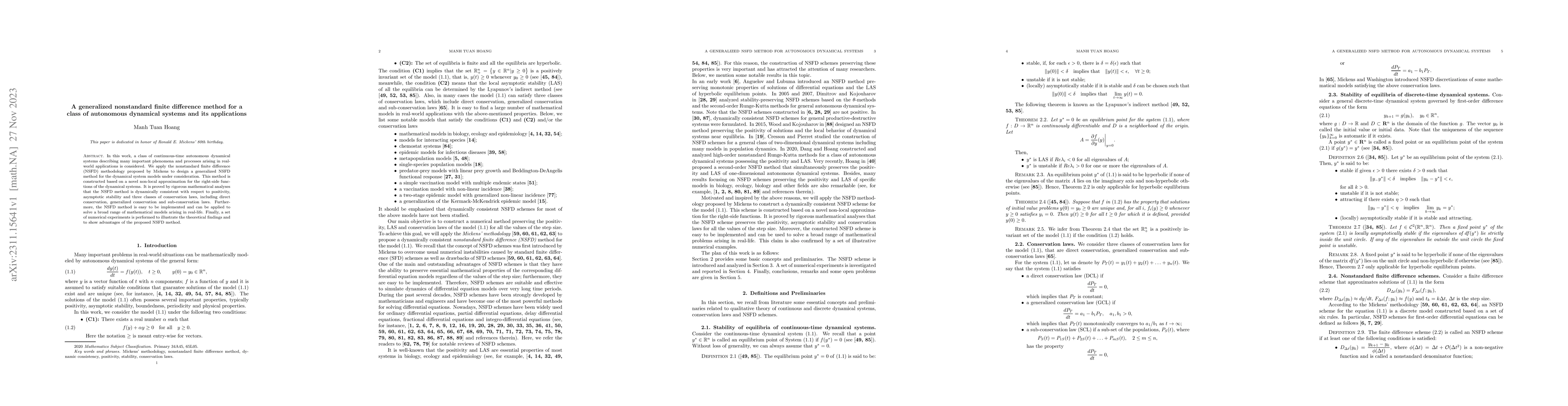 Thumbnail for A generalized nonstandard finite difference method for a class of
  autonomous dynamical systems and its applications