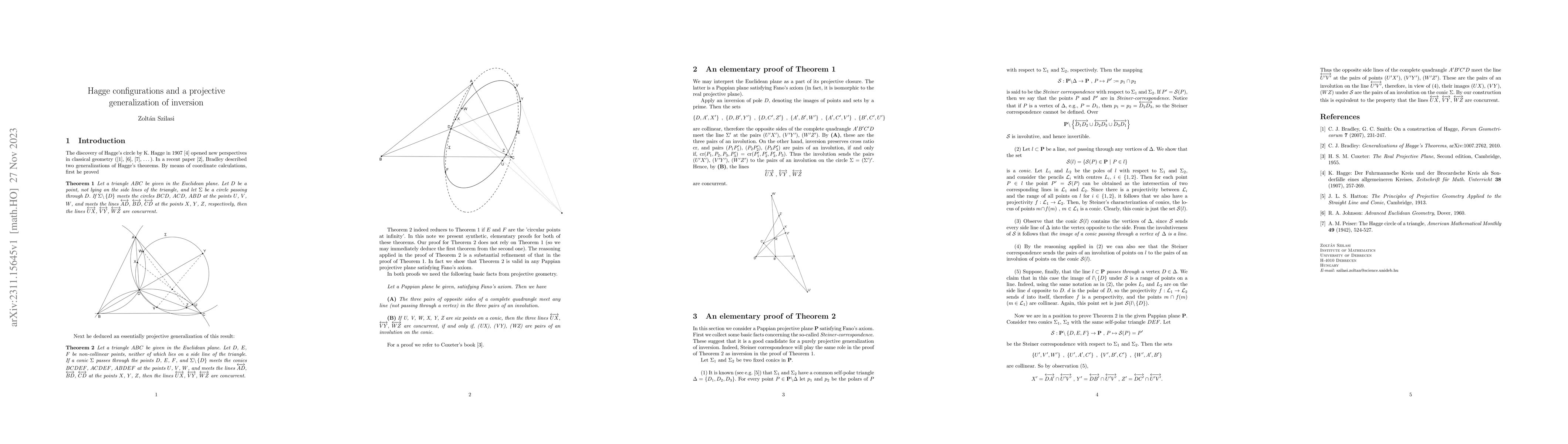 Thumbnail for Hagge configurations and a projective generalization of inversion