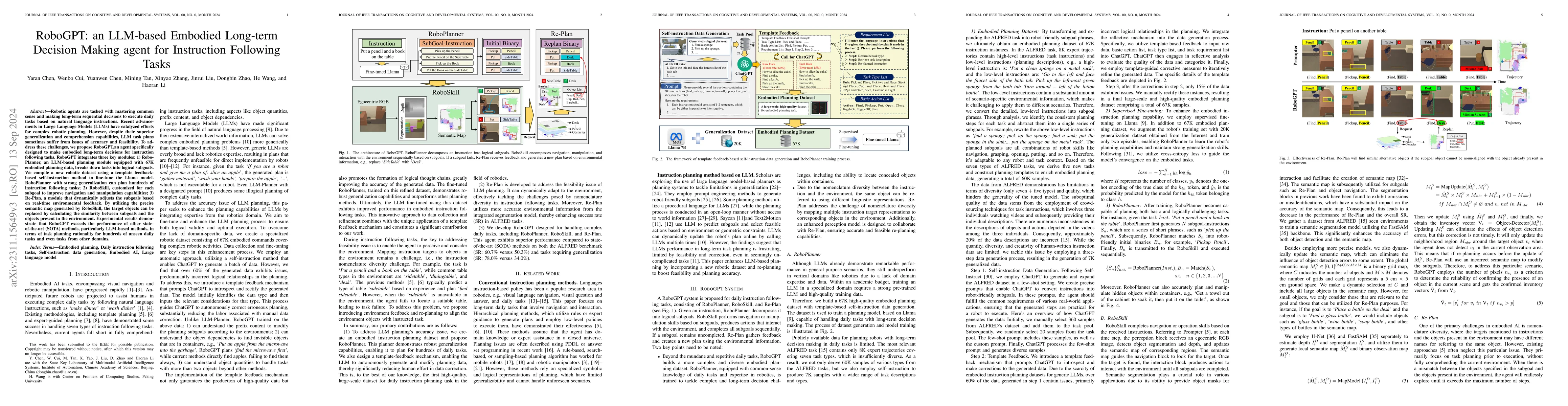 Thumbnail for RoboGPT: an intelligent agent of making embodied long-term decisions for
  daily instruction tasks