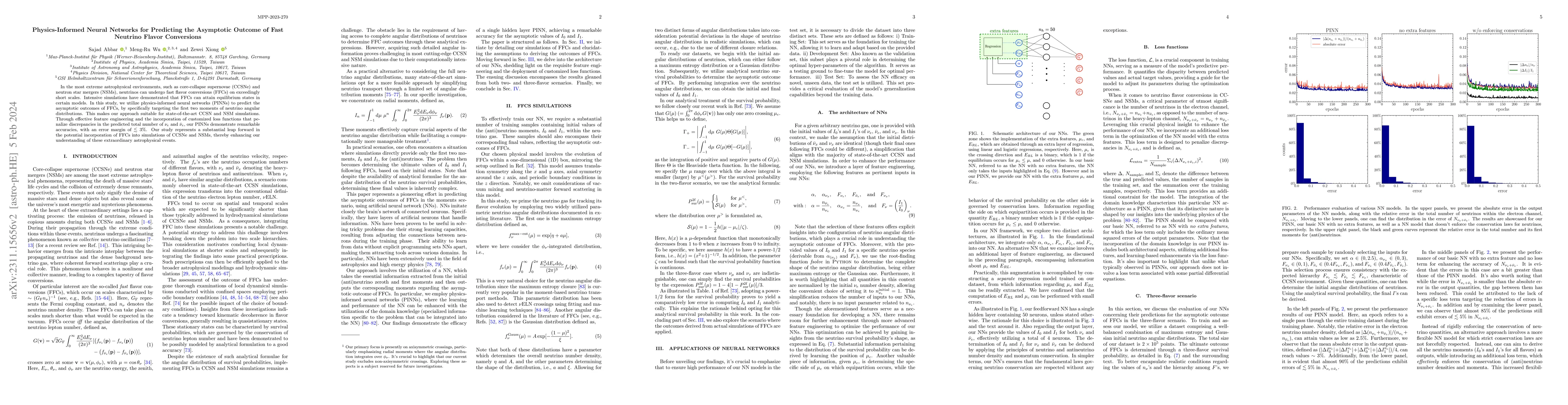 Thumbnail for Physics-Informed Neural Networks for Predicting the Asymptotic Outcome
  of Fast Neutrino Flavor Conversions