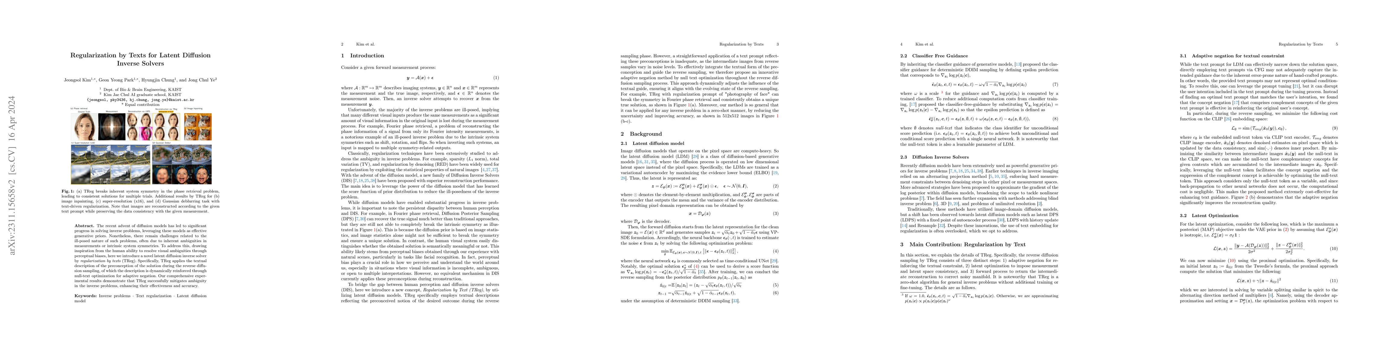 Thumbnail for Regularization by Texts for Latent Diffusion Inverse Solvers