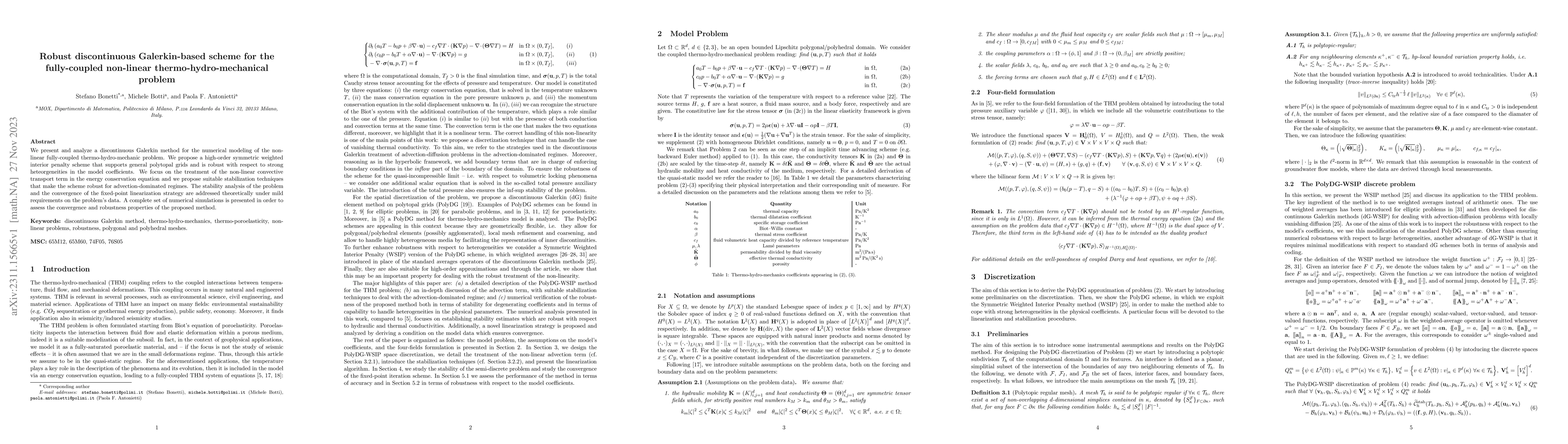 Thumbnail for Robust discontinuous Galerkin-based scheme for the fully-coupled
  non-linear thermo-hydro-mechanical problem