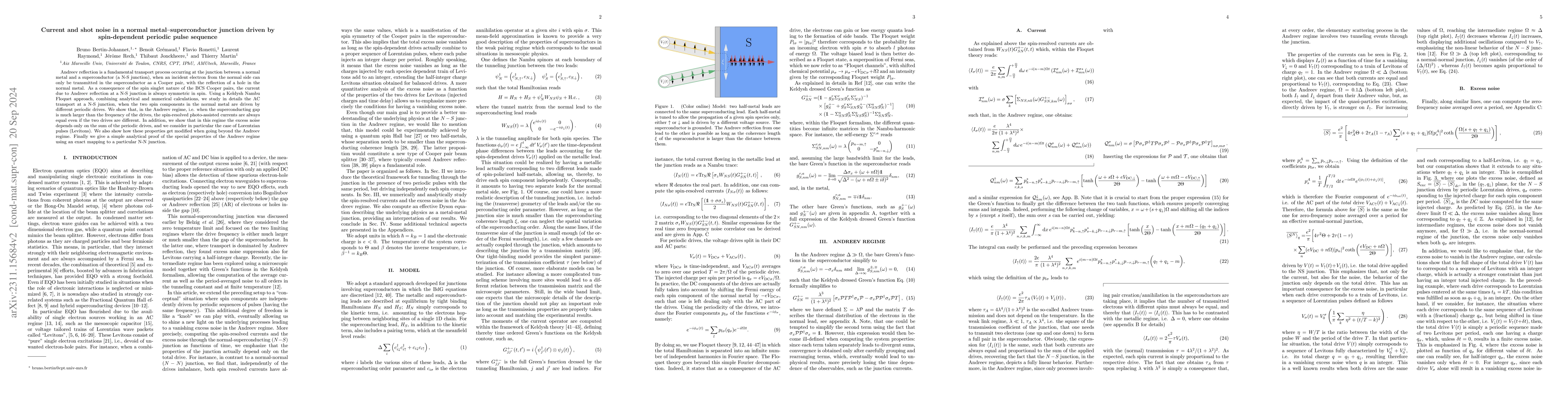 Thumbnail for Current and shot noise in a spin dependent driven normal metal -- BCS
  superconductor junction