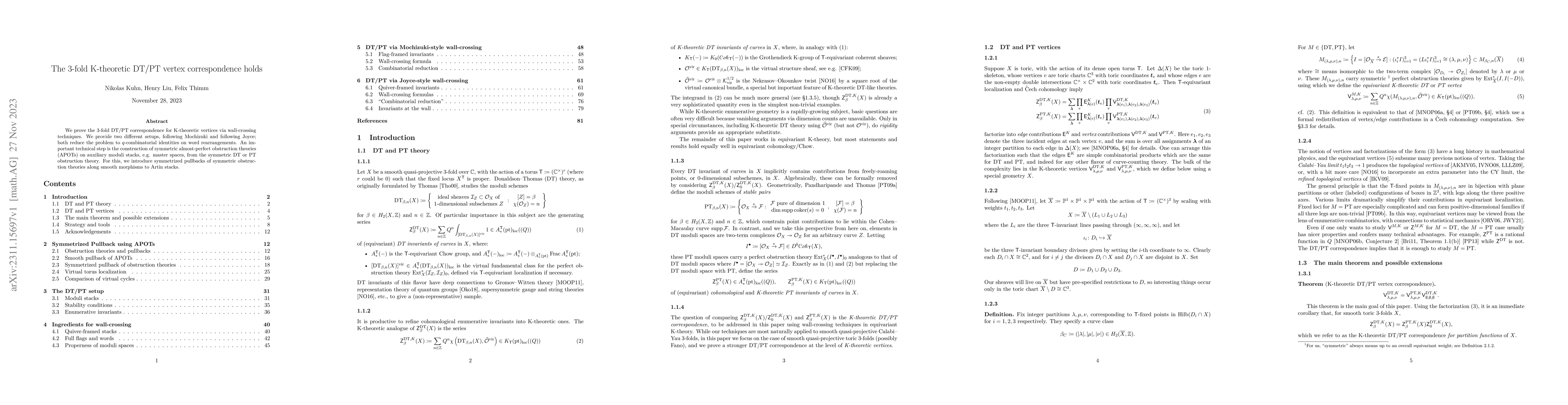 Thumbnail for The 3-fold K-theoretic DT/PT vertex correspondence holds