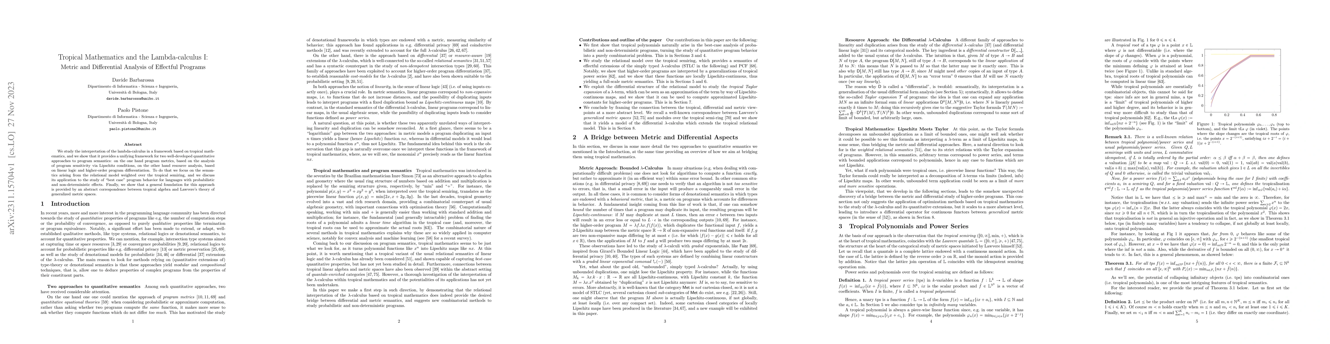 Thumbnail for Tropical Mathematics and the Lambda Calculus I: Metric and Differential
  Analysis of Effectful Programs