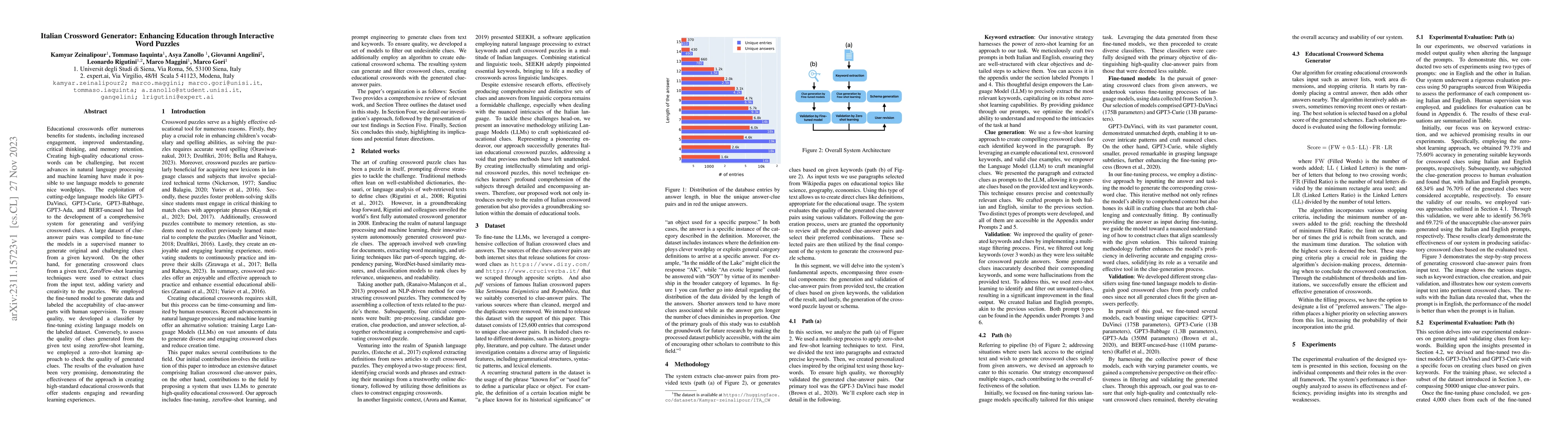 Thumbnail for Italian Crossword Generator: Enhancing Education through Interactive
  Word Puzzles