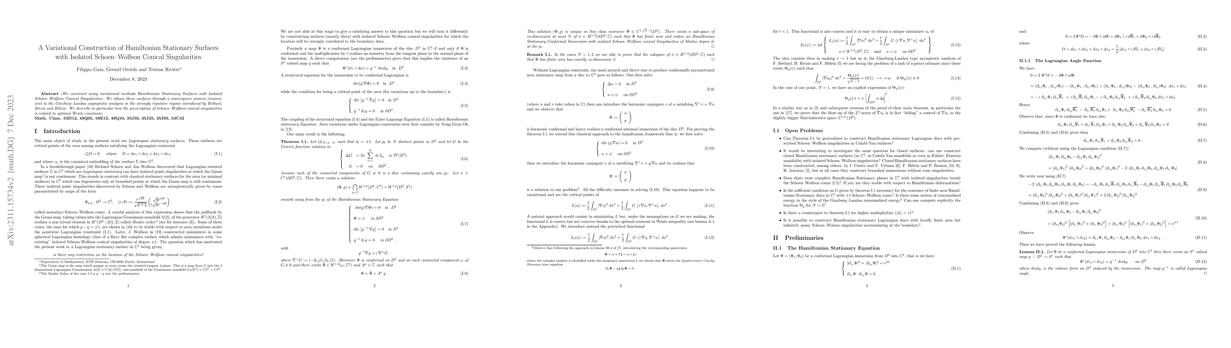 Thumbnail for A Variational Construction of Hamiltonian Stationary Surfaces with
  Isolated Schoen-Wolfson Conical Singularities