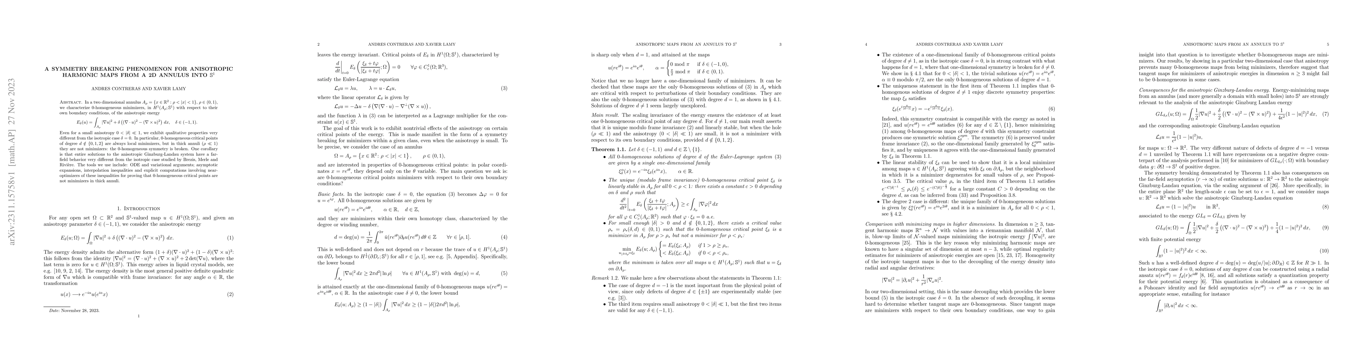 Thumbnail for A symmetry breaking phenomenon for anisotropic harmonic maps from a 2D
  annulus into $\mathbb S^1$
