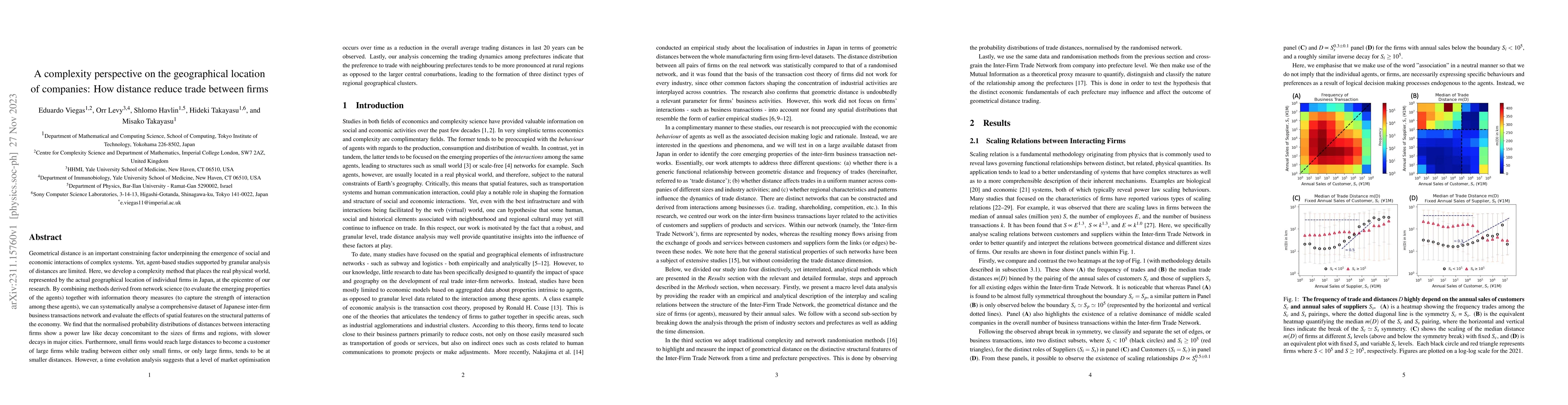 Thumbnail for A complexity perspective on the geographical location of companies: How
  distance reduce trade between firms