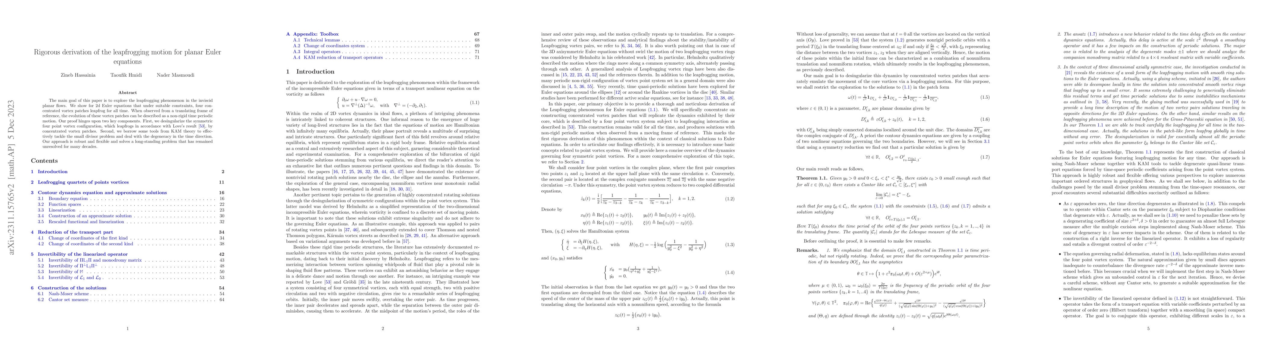 Thumbnail for Rigorous derivation of the leapfrogging motion for planar Euler
  equations
