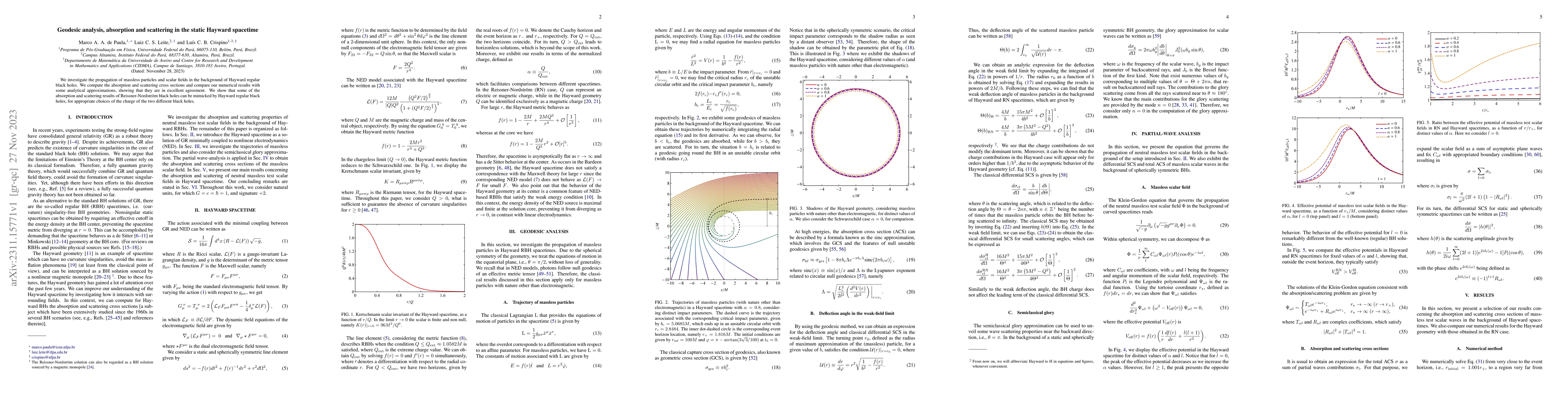 Thumbnail for Geodesic analysis, absorption and scattering in the static Hayward
  spacetime