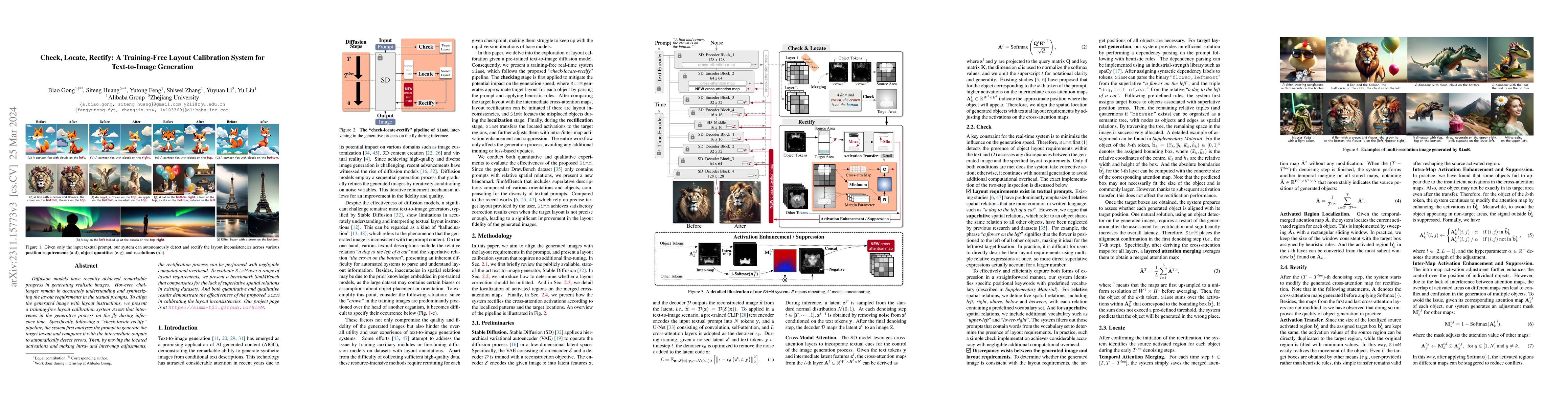 Thumbnail for Check, Locate, Rectify: A Training-Free Layout Calibration System for
  Text-to-Image Generation