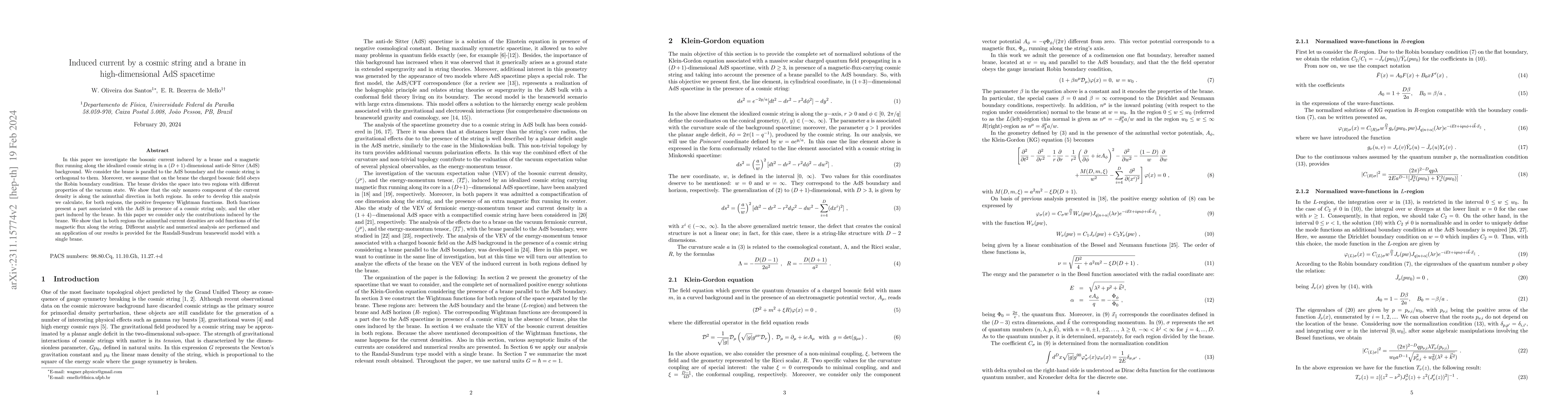 Thumbnail for Induced current by a cosmic string and a brane in high-dimensional AdS
  spacetime