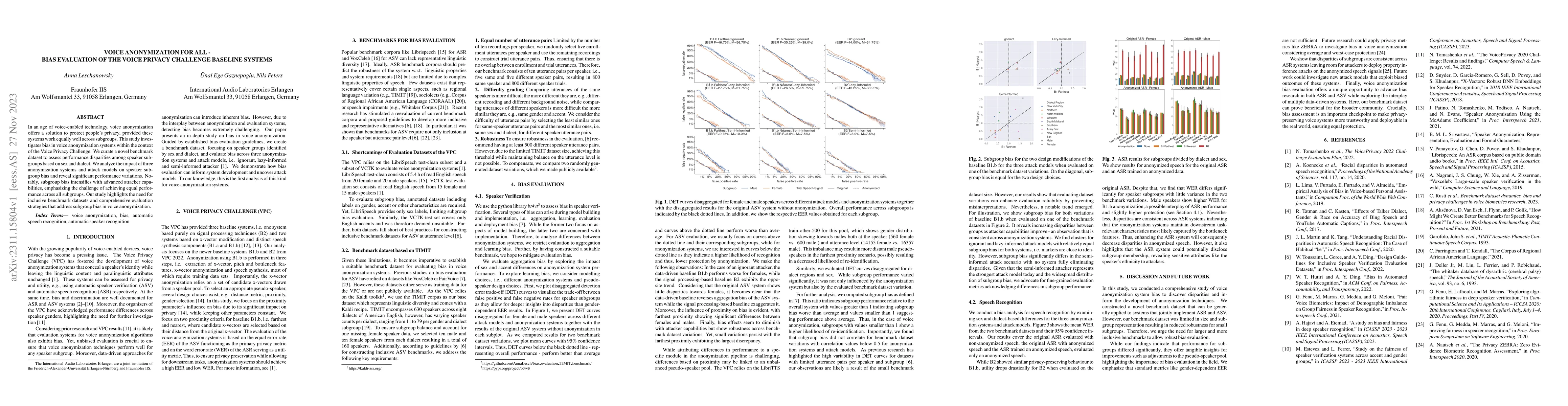 Thumbnail for Voice Anonymization for All -- Bias Evaluation of the Voice Privacy
  Challenge Baseline System
