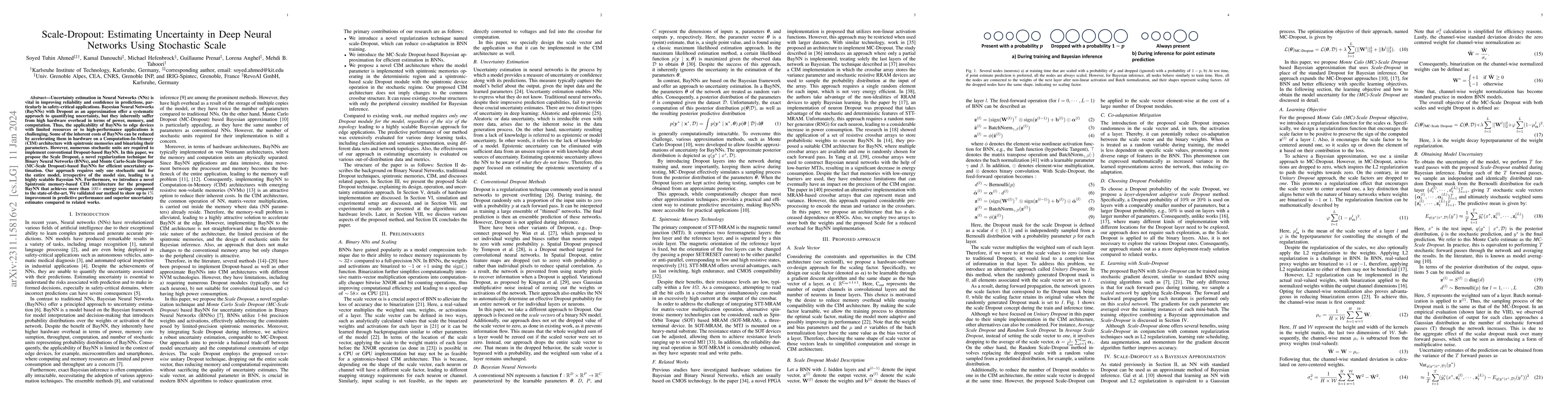 Thumbnail for Scale-Dropout: Estimating Uncertainty in Deep Neural Networks Using
  Stochastic Scale