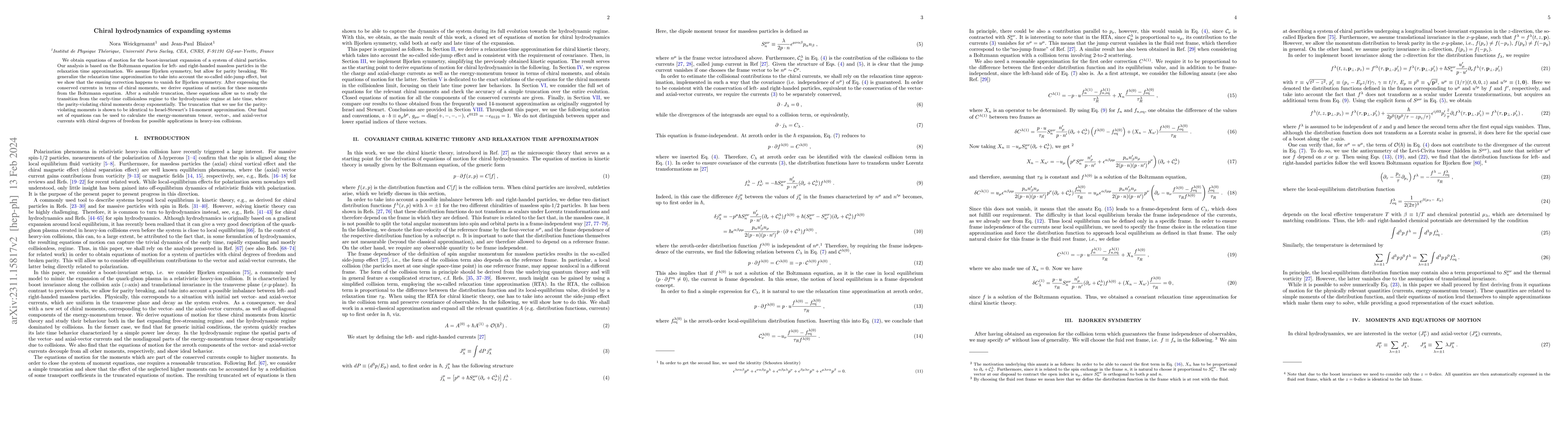 Thumbnail for Chiral hydrodynamics of expanding systems