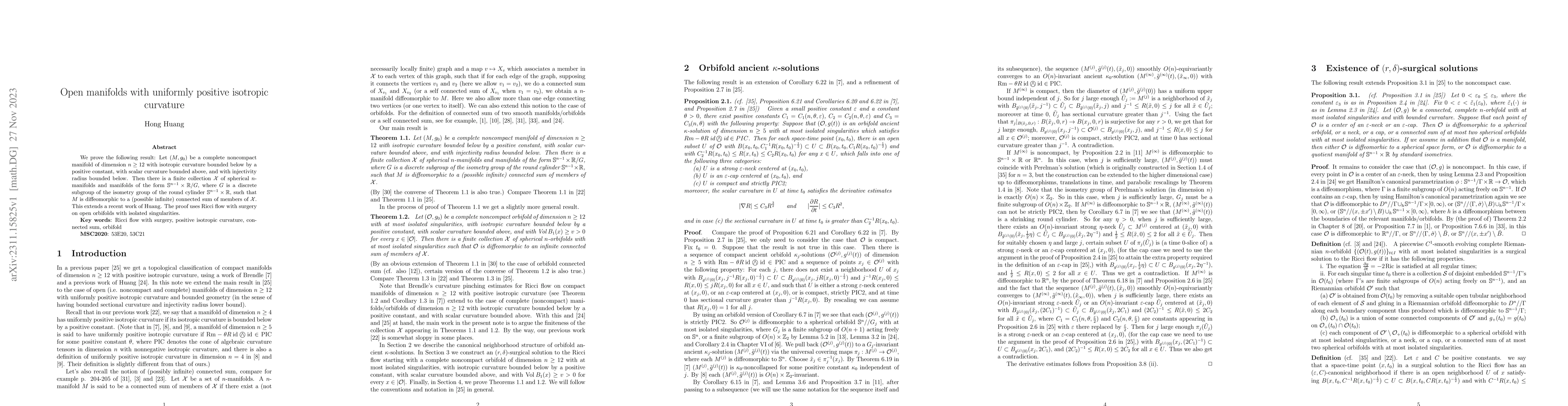 Thumbnail for Open manifolds with uniformly positive isotropic curvature