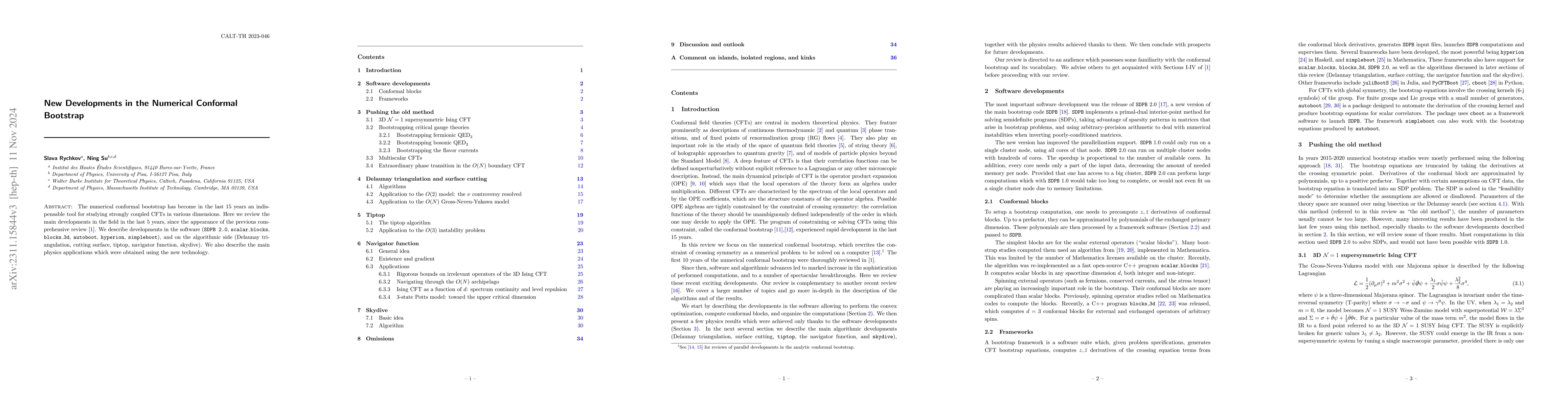 Thumbnail for New Developments in the Numerical Conformal Bootstrap