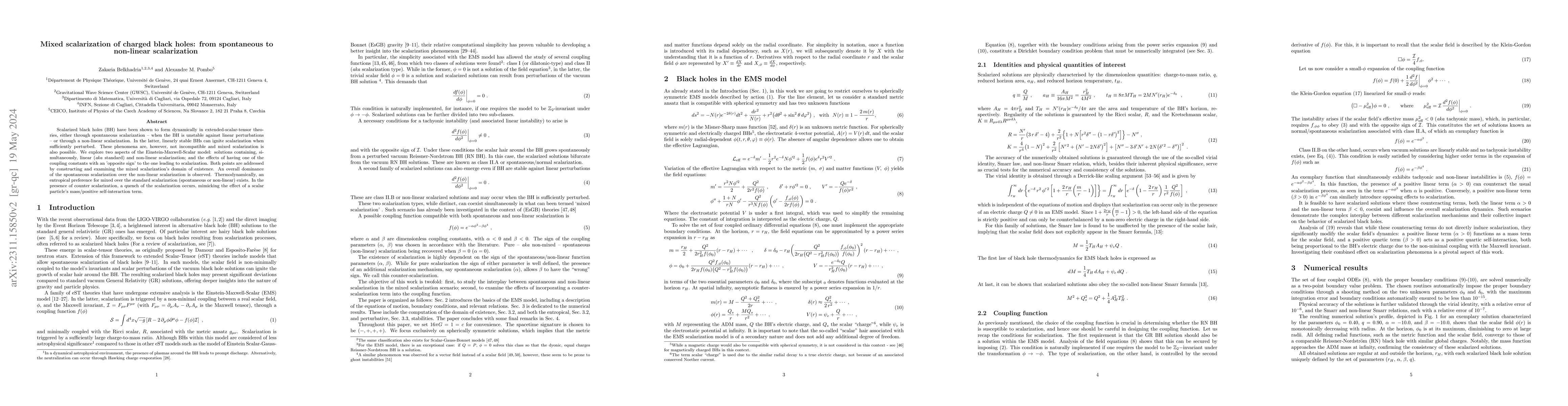 Thumbnail for Mixed scalarization of charged black holes: from spontaneous to
  non-linear scalarization