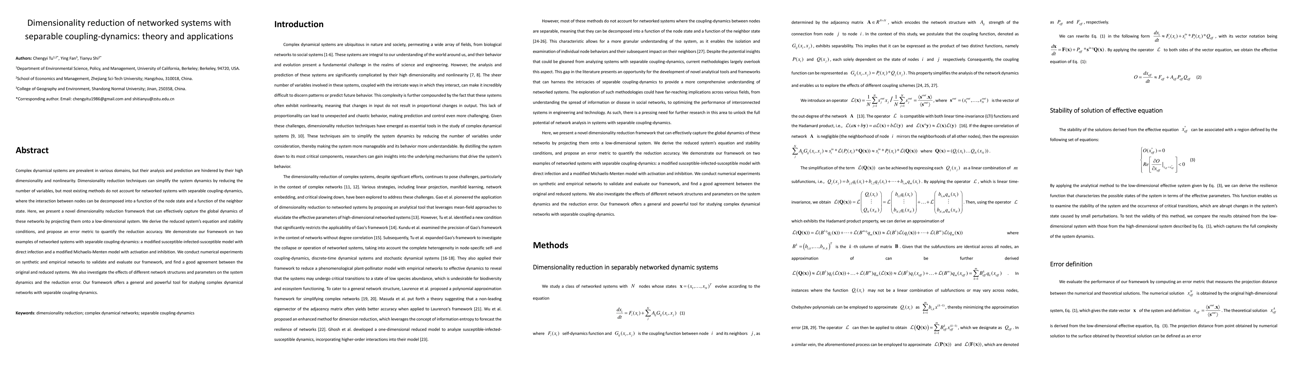 Thumbnail for Dimensionality reduction of networked systems with separable
  coupling-dynamics: theory and applications