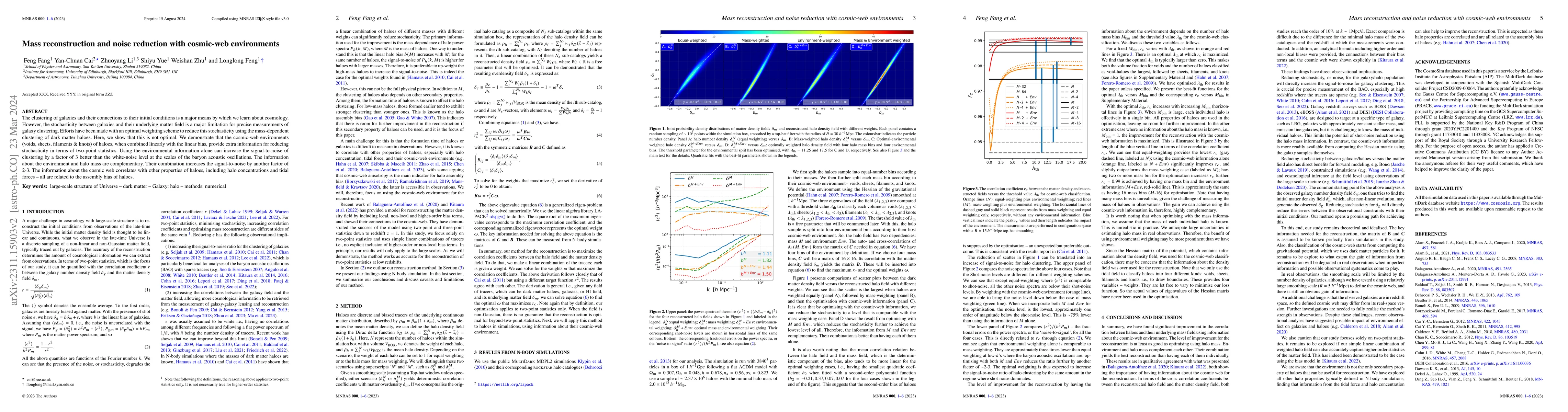 Thumbnail for Mass reconstruction and noise reduction with cosmic-web environments
