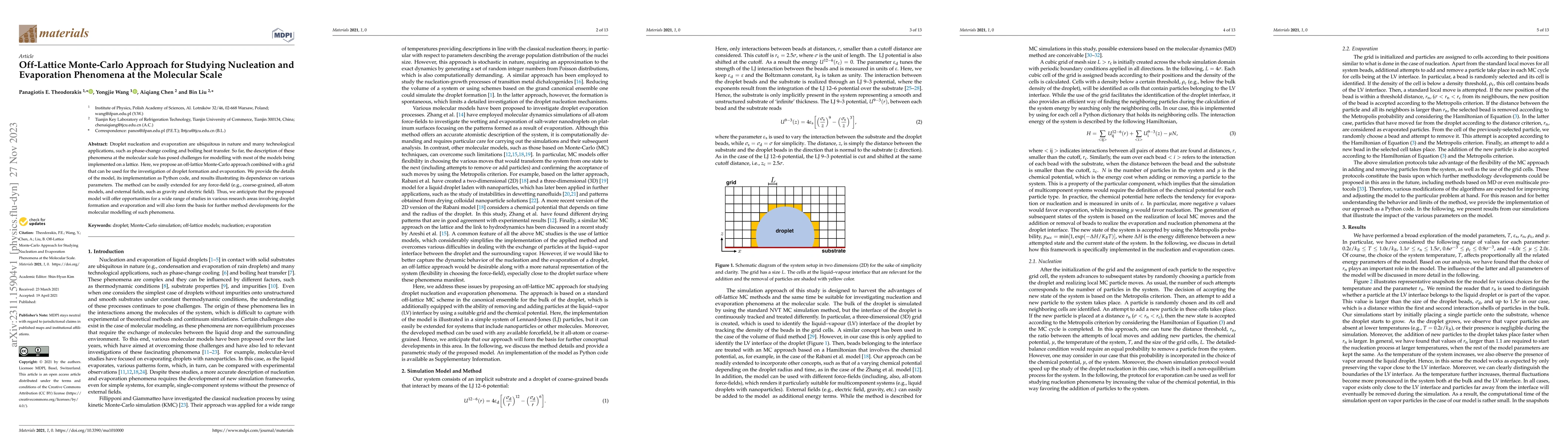 Thumbnail for Off-lattice Monte-Carlo approach for studying nucleation and evaporation
  phenomena at the molecular scale