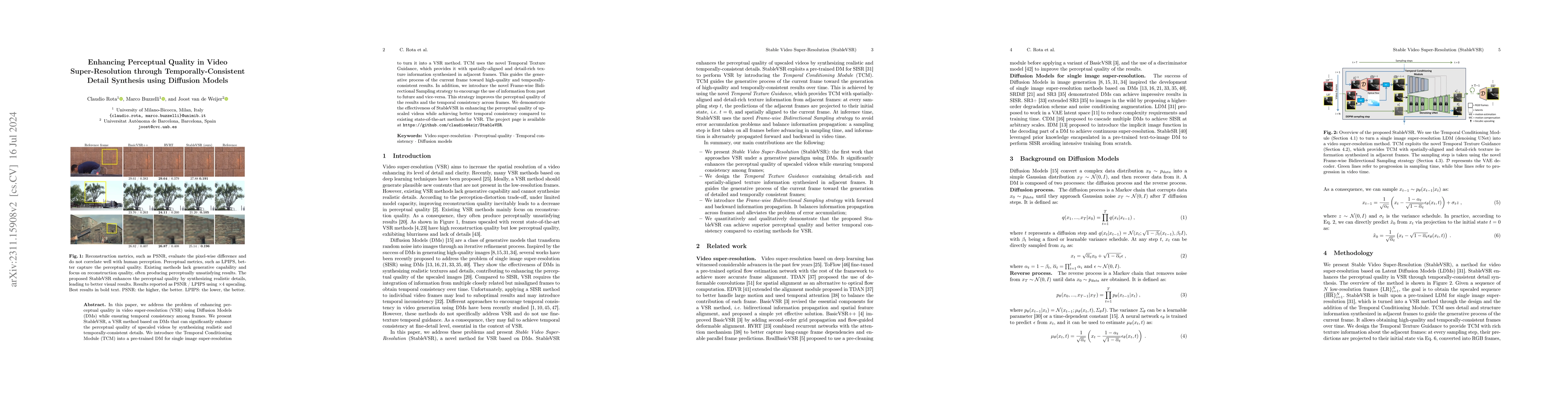 Thumbnail for Enhancing Perceptual Quality in Video Super-Resolution through
  Temporally-Consistent Detail Synthesis using Diffusion Models