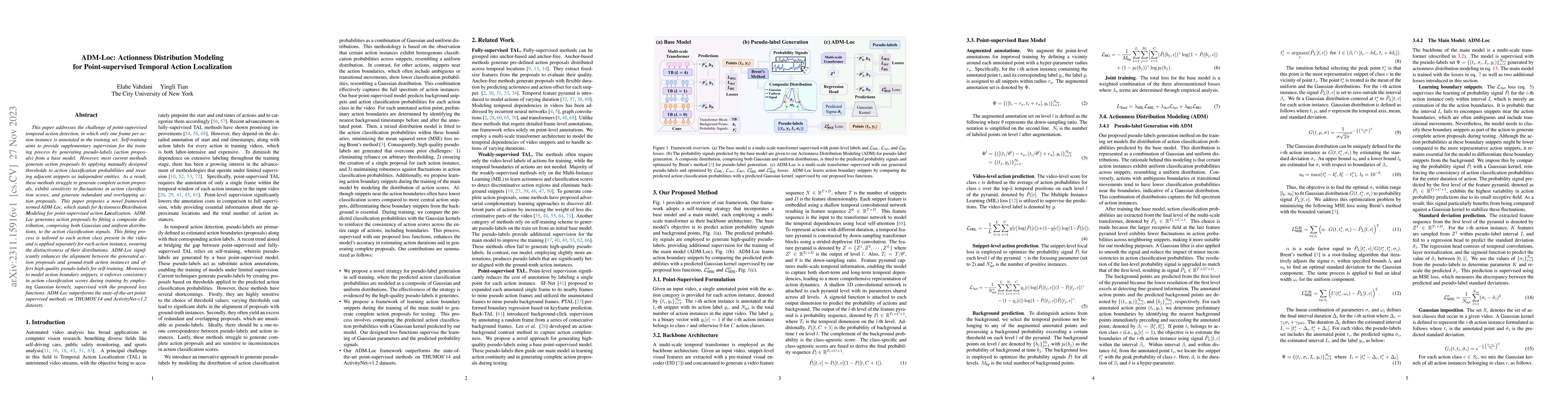 Thumbnail for ADM-Loc: Actionness Distribution Modeling for Point-supervised Temporal
  Action Localization