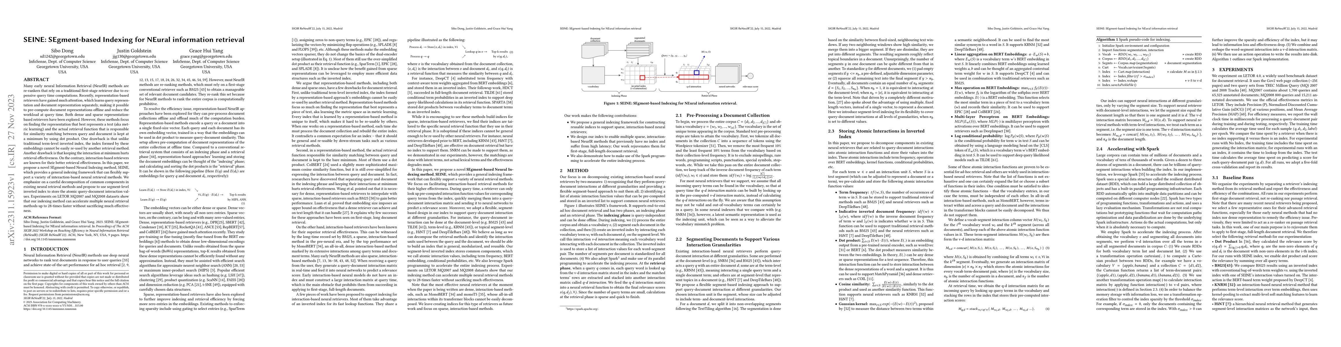 Thumbnail for SEINE: SEgment-based Indexing for NEural information retrieval