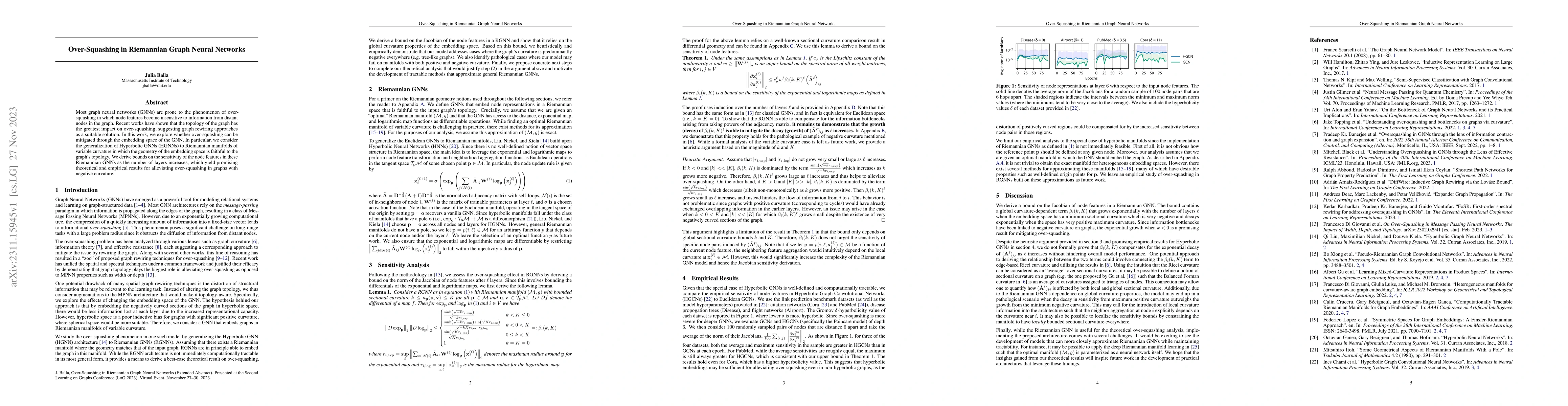 Thumbnail for Over-Squashing in Riemannian Graph Neural Networks