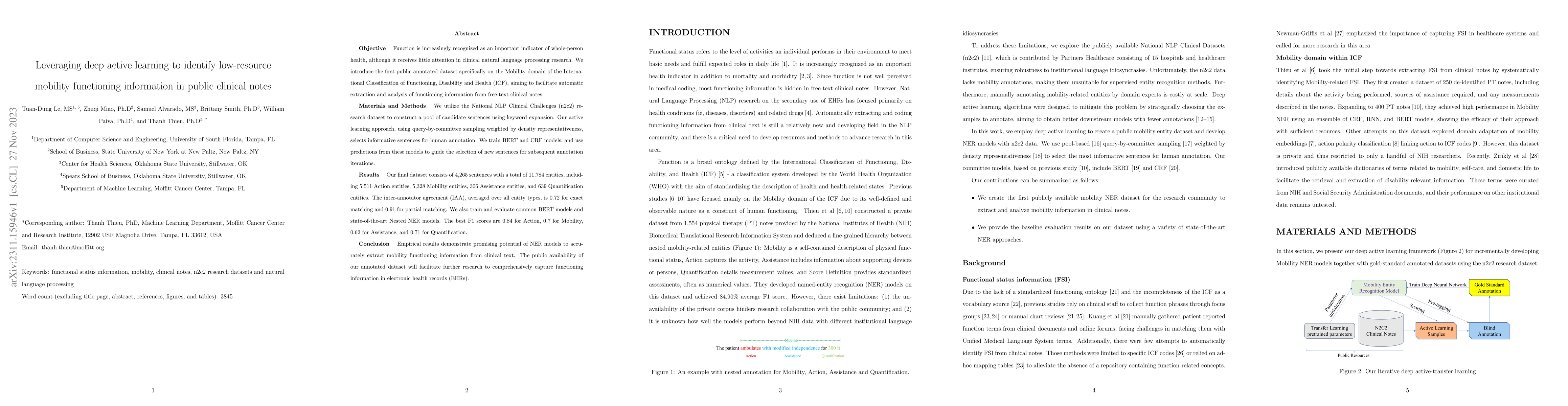 Thumbnail for Leveraging deep active learning to identify low-resource mobility
  functioning information in public clinical notes