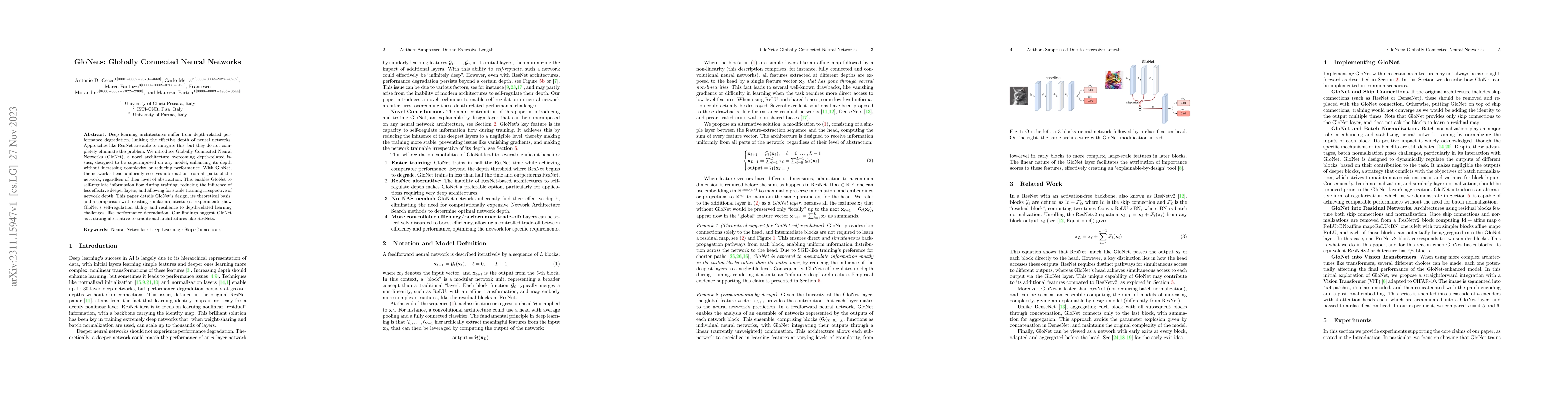 Thumbnail for GloNets: Globally Connected Neural Networks