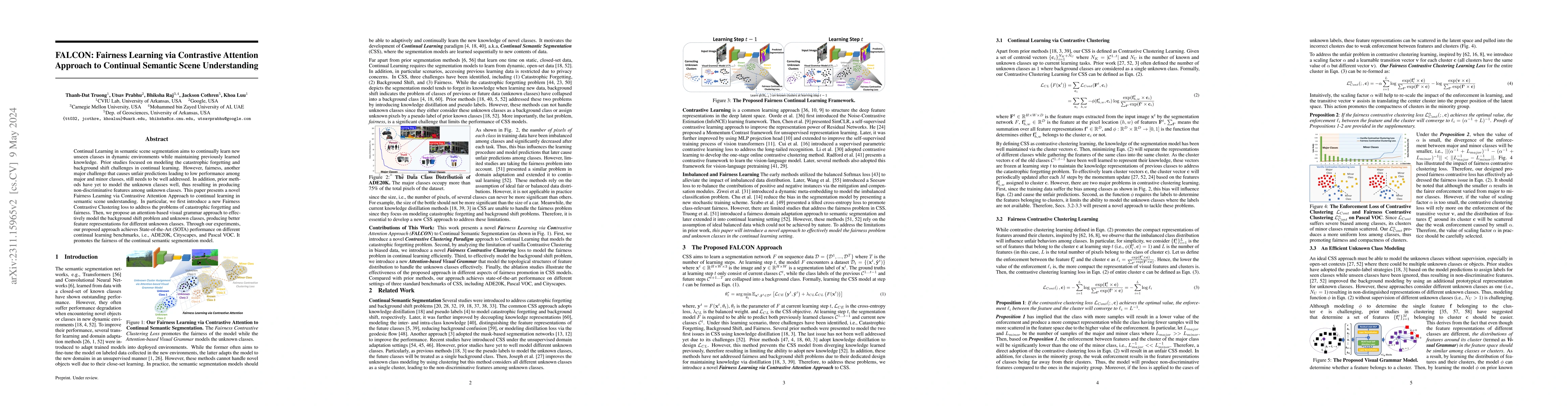 Thumbnail for FALCON: Fairness Learning via Contrastive Attention Approach to
  Continual Semantic Scene Understanding