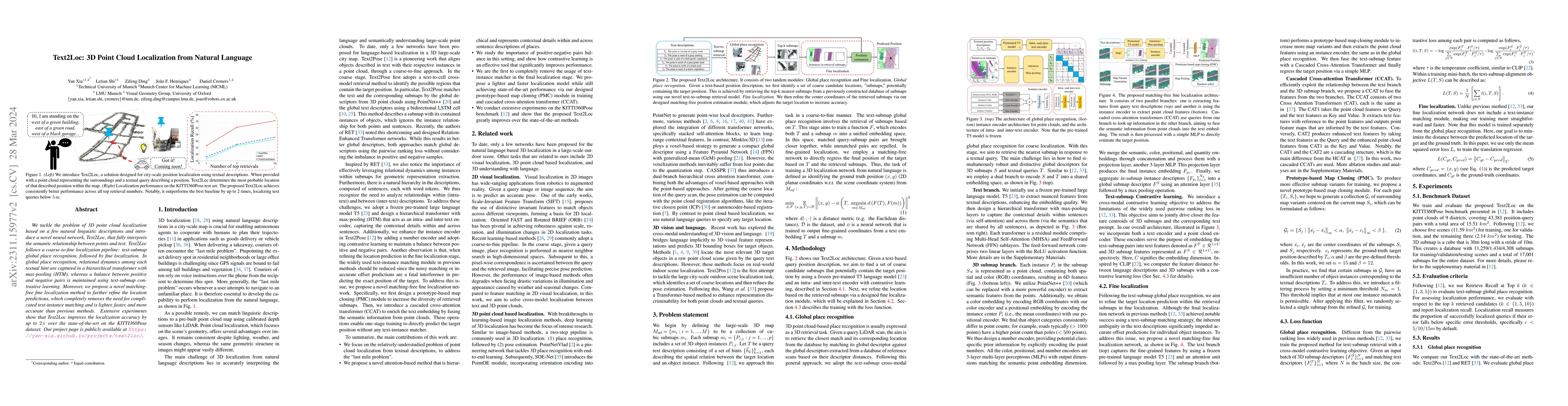 Thumbnail for Text2Loc: 3D Point Cloud Localization from Natural Language